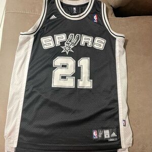 Vintage Adidas San Antonio Spurs Tim Duncan #21 Jersey Sz M Home Black NBA